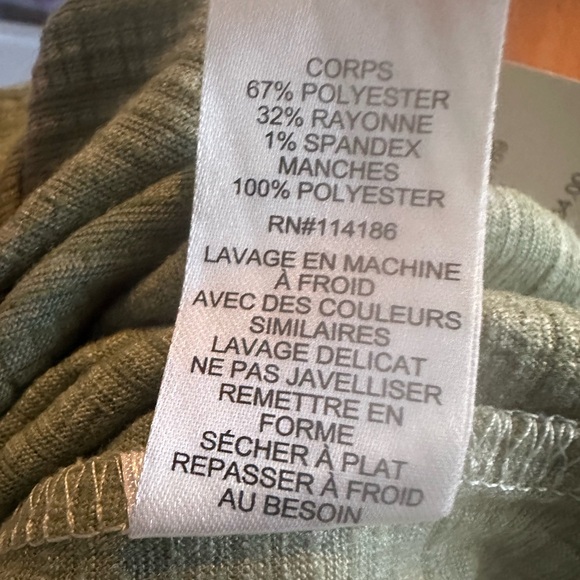 Lace Sleeve T Shirt XL Desert Green V Neck - Picture 7 of 7